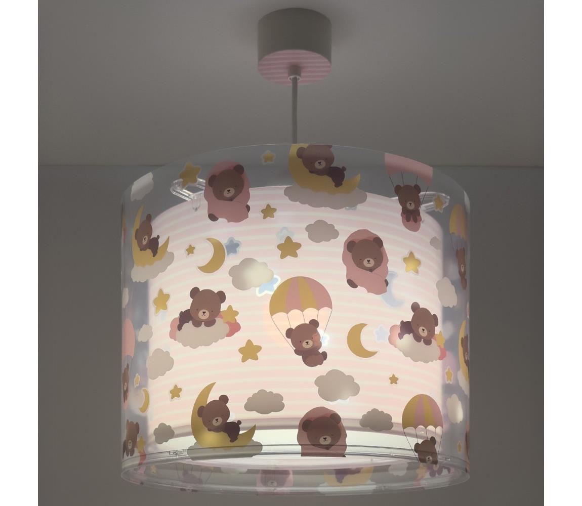 Dalber 41572S - BABY TEDDY gyerek csillár 1xE27/15W/230V rózsaszín 41572MS