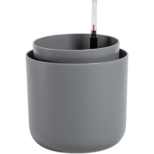 Plastia Tolita önöntöző virágtartó, szürke, átmérő: 19 cm, 19 cm átmérőjű