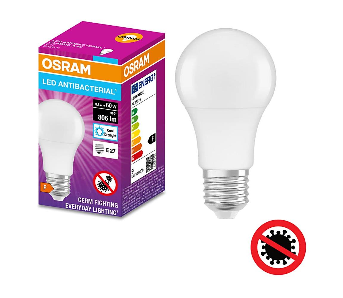LED Antibakterális izzó A60 E27/8,5W/230V 6500K - Osram 4058075560697